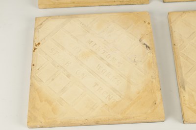 Lot 46 - A SET OF SIX AESTHETIC PERIOD MINTONS CERAMIC TILES IN THE MANNER OF JOHN MOYR SMITH