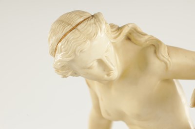 Lot 82 - A LARGE LATE 19TH CENTURY ROYAL WORCESTER PORCELAIN FIGURAL SCULPTURE OF THE BATHER