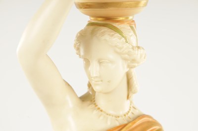 Lot 100 - A LATE 19TH CENTURY ROYAL WORCESTER PORCELAIN FIGURE OF A WATER CARRIER