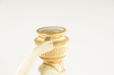 Lot 100 - A LATE 19TH CENTURY ROYAL WORCESTER PORCELAIN FIGURE OF A WATER CARRIER
