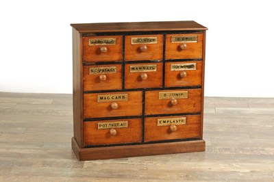 Lot 1357 - A 19TH CENTURY MAHOGANY CHEMIST CABINET