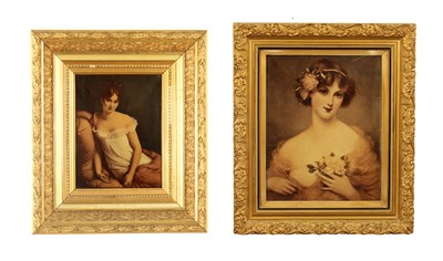 Lot 1009 - TWO ART NOUVEAU CRYSTOLEUM PORTRAITS
