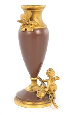Lot 825 - A FRENCH ART NOUVEAU BRONZE AND ORMOLU VASE