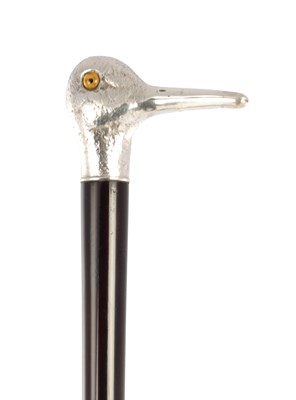 Lot 626 - A FRENCH SILVER METAL MOUNTED WALKING STICK