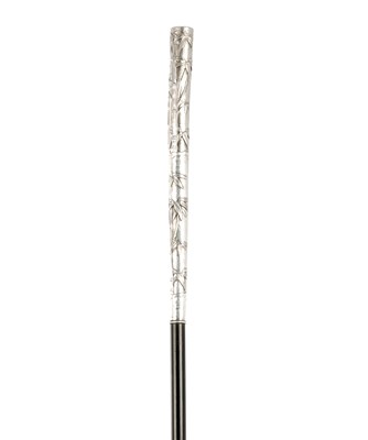 Lot 629 - A JAPANESE MEIJI PERIOD SILVER MOUNTED WALKING STICK