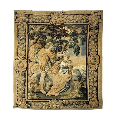 Lot 917 - A 17TH CENTURY TAPESTRY WOODLAND SCENE