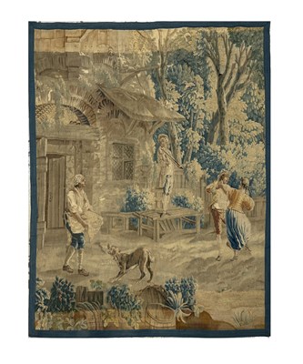 Lot 821 - AN 18TH CENTURY BRUSSELS TAPESTRY FRAGMENT