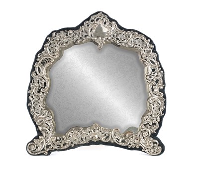 Lot 296 - AN EDWARD VII SILVER MOUNTED DRESSING TABLE MIRROR