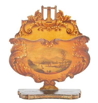 Lot 1133 - A REGENCY PAINTED WOOD DESK TIDY