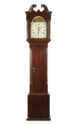 Lot 1546 - JONAS BARBER, WINSTER. A LATE GEORGE III OAK AND MAHOGANY LONGCASE CLOCK