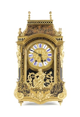 Lot 1643 - A 19TH CENTURY FRENCH TORTOISESHELL BOULLE MANTEL CLOCK