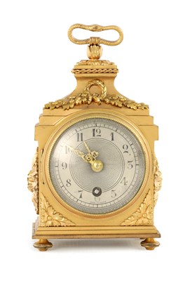 Lot 1640 - A LATE 19TH CENTURY FRENCH GILT ‘PENDULE D’OFFICIER’ TYPE MANTEL CLOCK