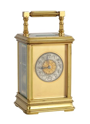 Lot 1658 - A LATE 19TH CENTURY FRENCH STRIKING CARRIAGE CLOCK