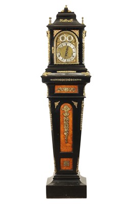 Lot 1622 - A LATE 19TH CENTURY TRIPLE FUSEE QUARTER CHIMING BRACKET CLOCK ON STAND