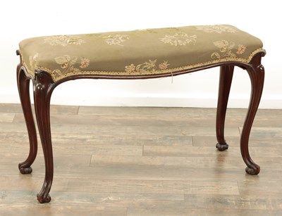 Lot 1274 - A VICTORIAN MAHOGANY DOUBLE DRESSING STOOL