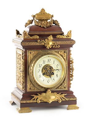 Lot 1689 - A LATE 19TH CENTURY ORMOLU MOUNTED MAHOGANY BRACKET CLOCK