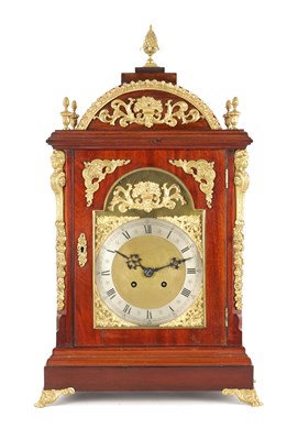 Lot 1501 - A LARGE LATE 19TH CENTURY GERMAN ORMOLU MOUNTED MAHOGANY BRACKET CLOCK