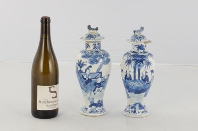 Lot 172 - A MATCHED PAIR OF CHINESE BLUE AND WHITE PORCELAIN VASES