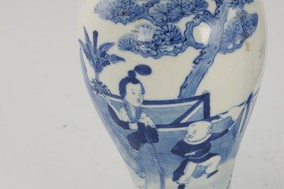 Lot 172 - A MATCHED PAIR OF CHINESE BLUE AND WHITE PORCELAIN VASES