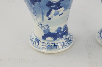Lot 172 - A MATCHED PAIR OF CHINESE BLUE AND WHITE PORCELAIN VASES