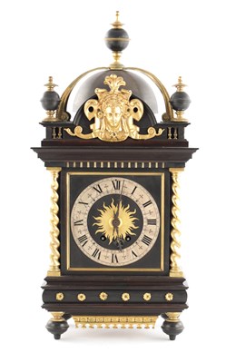Lot 1703 - A LATE 19TH CENTURY ORMOLU MOUNTED EBONISED BRACKET CLOCK