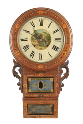 Lot 1697 - A LATE 19TH CENTURY INLAID AMERICAN WALL CLOCK