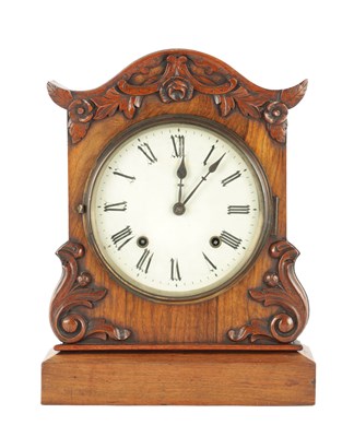 Lot 1559 - LATE 19TH CENTURY GERMAN WALNUT MANTEL CLOCK
