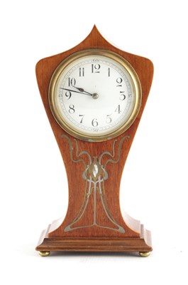 Lot 1669 - A FRENCH INLAID ART NOUVEAU MANTEL CLOCK