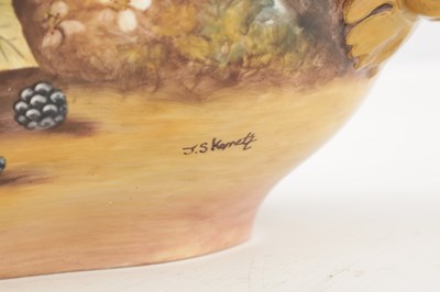Lot 63 - A FINE ROYAL WORCESTER FRUIT BLACK MARK TUREEN AND COVER SIGNED J S KERNETT