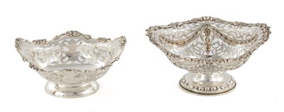 Lot 384 - TWO EDWARD VII SILVER SWEETMEAT BASKETS