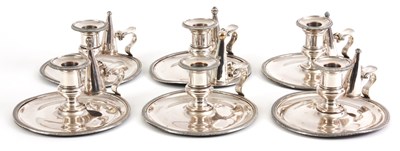 Lot 189 - A SET OF SIX 19TH CENTURY OLD SHEFFIELD PLATE...
