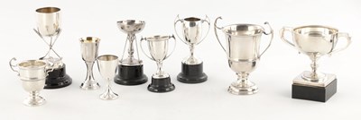 Lot 323 - A COLLECTION OF NINE MINIATURE SILVER TROPHIES