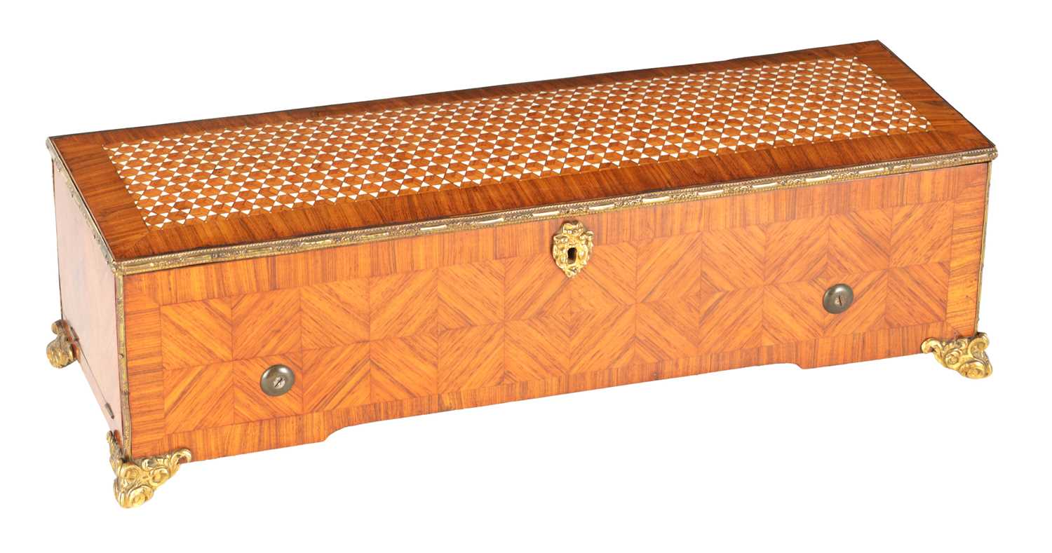 Lot 688 - A MID 19TH CENTURY DUCOMMUN-GIROD FORTE PIANO KEY WOUND CYLINDER MUSIC BOX