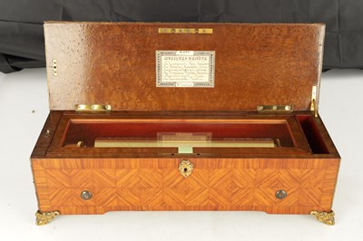 Lot 688 - A MID 19TH CENTURY DUCOMMUN-GIROD FORTE PIANO KEY WOUND CYLINDER MUSIC BOX