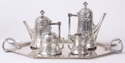 Lot 191 - AN EARLY 20TH CENTURY WMF ART NOUVEAU TEA...