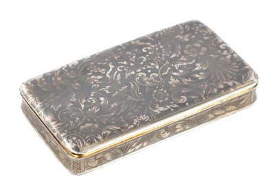 Lot 458 - AN EARLY 19TH CENTURY FRENCH NIELLO SILVER SNUFF BOX