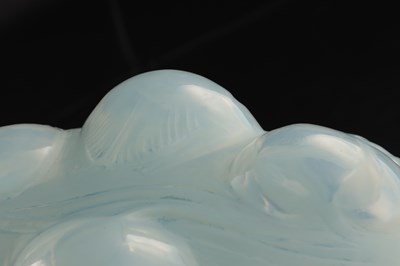 Lot 1 - A RENE LALIQUE OPALESCENT AND BLUE STAINED 'TULIPES' VASE