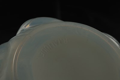 Lot 1 - A RENE LALIQUE OPALESCENT AND BLUE STAINED 'TULIPES' VASE