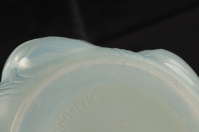 Lot 1 - A RENE LALIQUE OPALESCENT AND BLUE STAINED 'TULIPES' VASE