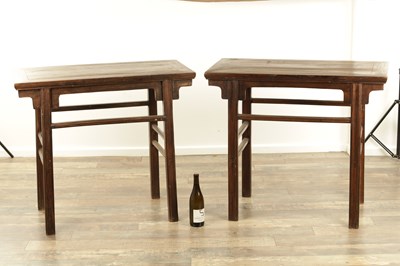 Lot 152 - A PAIR OF 19TH CENTURY STYLE ELM CHINESE ALTER TABLES