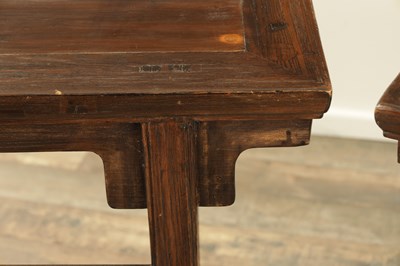 Lot 152 - A PAIR OF 19TH CENTURY STYLE ELM CHINESE ALTER TABLES