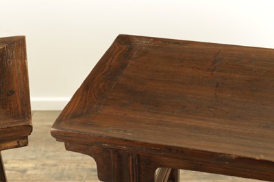 Lot 152 - A PAIR OF 19TH CENTURY STYLE ELM CHINESE ALTER TABLES