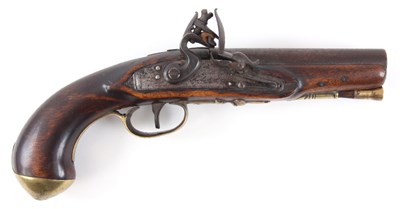 Lot 197 - A LATE 18TH CENTURY 21 BORE FLINTLOCK PISTOL...