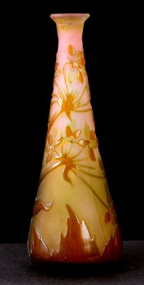 Lot 2 - GALLE, A SMALL TAPERING CYLINDRICAL SHAPED...
