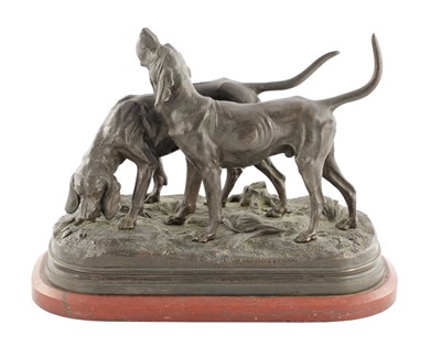 Lot 831 - AFTER ALFRED DUBUCAND A LATE 19TH CENTURY BRONZED SCULPTURE