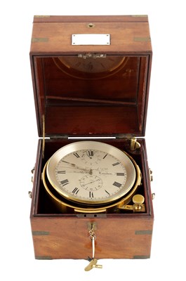 Lot 1558 - PERCY EDWARDS LTD, LONDON. A LARGE 19TH CENTURY EIGHT DAY MARINE CHRONOMETER