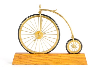 Lot 802 - A LATE 19TH CENTURY BRASS MODEL OF A PENNY FARTHING