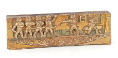 Lot 1088 - AN 18TH CENTURY ITALIAN CARVED OAK POLYCHROME FOLK ART PANEL