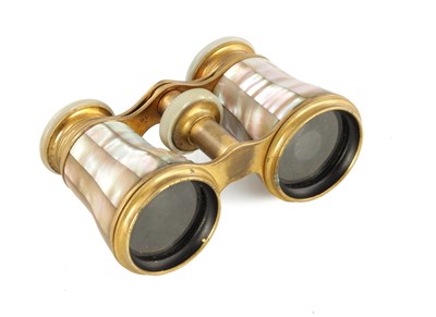 Lot 909 - A PAIR OF AUSTRIAN GILT BRASS AND MOTHER-OF-PEARL INLAID OPERA GLASSES