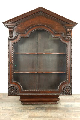 Lot 1163 - A FINE COUNTRY HOUSE MID 18TH CENTURY STYLE MAHOGANY WILLIAM KENT STYLE HANGING CUPBOARD